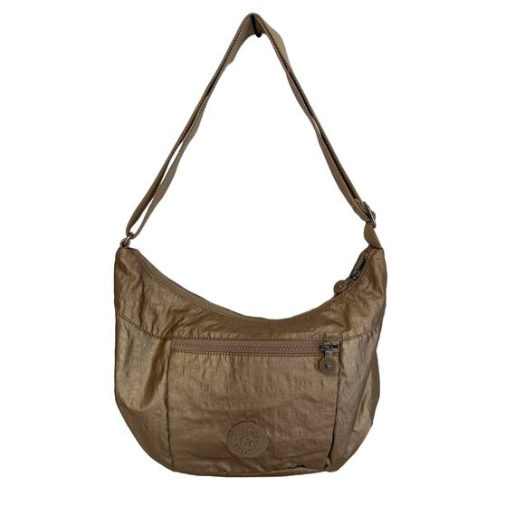 Kipling Handbags - NWOT Kipling Metallic Gold champagne crossbody shoulder bag M purse